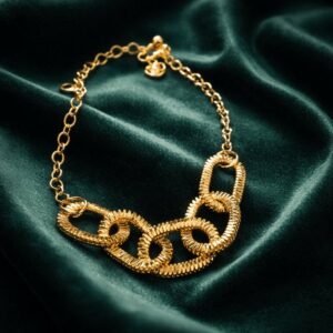 Gold Chunky Ridged Link Bracelet