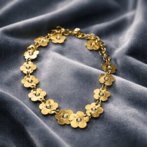 Gold Daisy Chain Link Bracelet