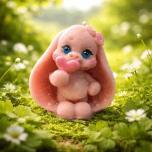 Pink Bunny Figurine Novelty Candle