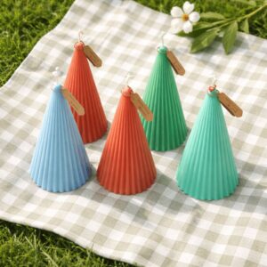 Ribbed Cone Tree Candle